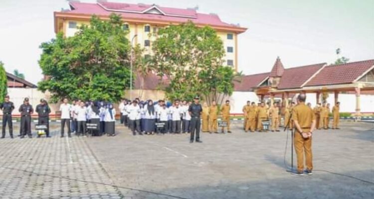 Kegiatan apel yang digelar Sekretariat DPRD Kaltim.