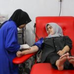 Donor darah yang diinisiasi sukarelawan Srikandi Ganjar Pranowo di Samarinda.