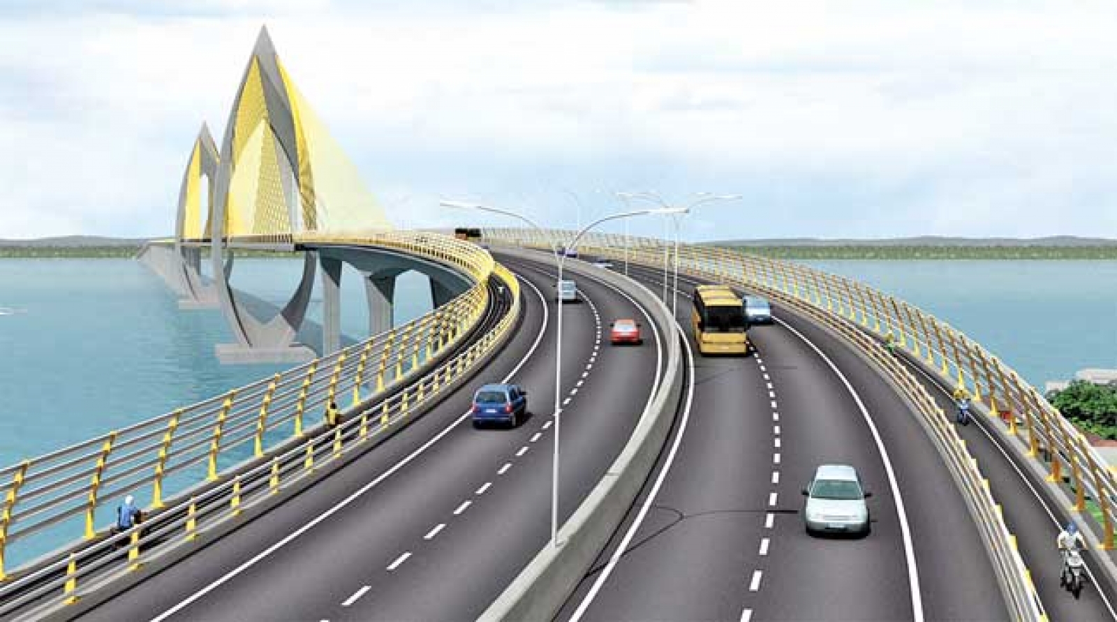 Desain rancangan jembatan tol Penajam-Balikpapan beberapa tahun lalu.