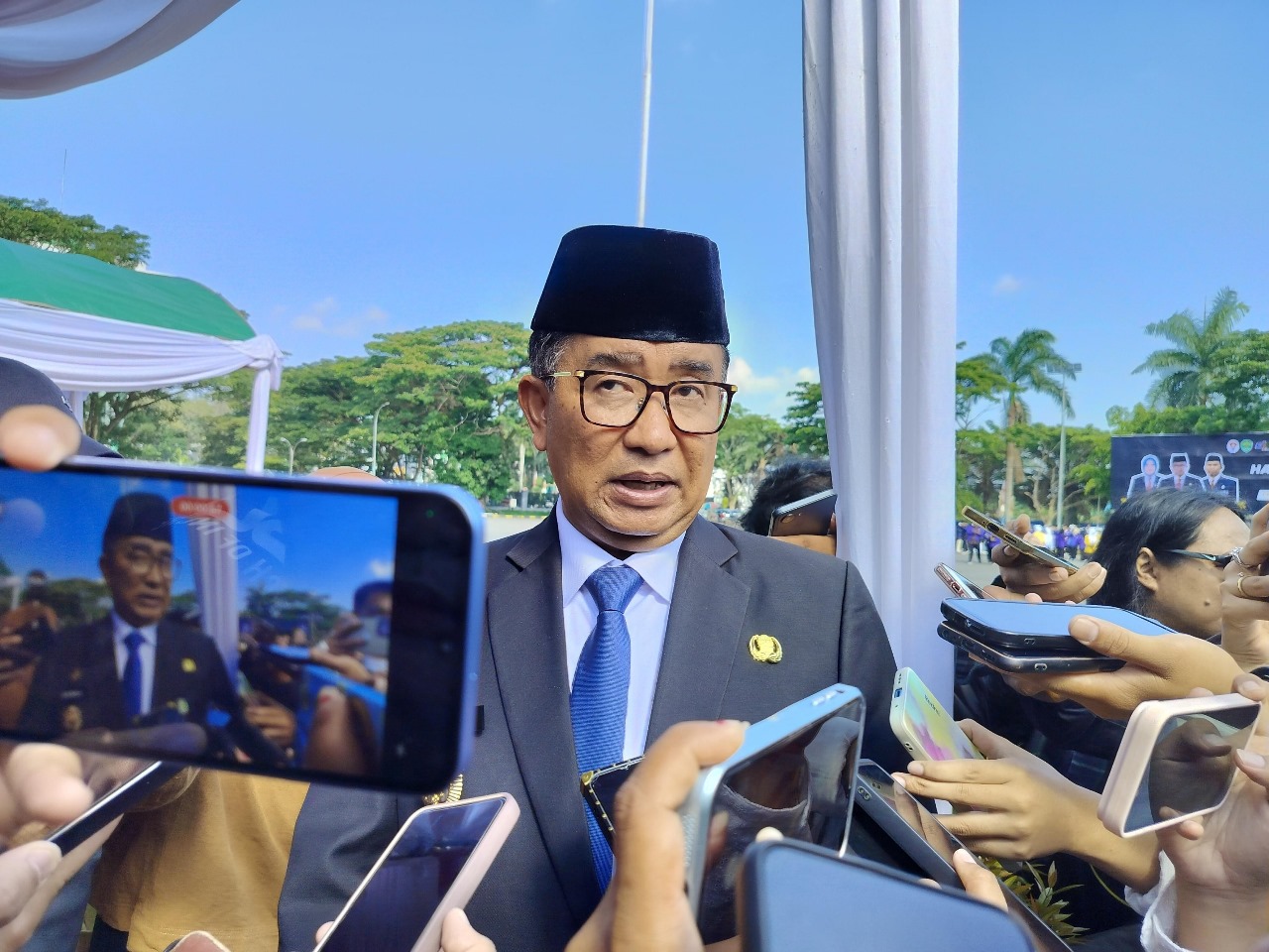 Pj. Gubernur Kaltim, Akmal Malik usai menghadiri upacara Hari Sumpah Pemuda yang digelar Dispora Kaltim.