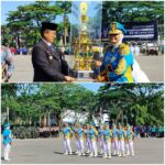 SMA Negeri 7 Samarinda saat terima Piala Juara Umum di Upacara Hari Sumpah Pemuda. (Istimewa)