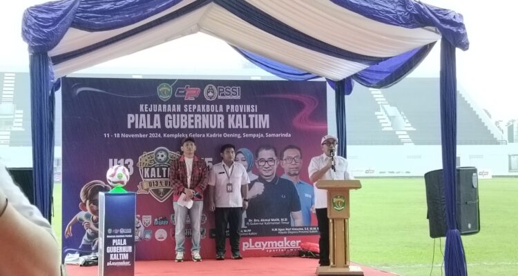 Ketua Komite Olahraga Nasional Indonesia (KONI) Provinsi Kalimantan Timur (Kaltim), Rusdiansyah Aras saat memberikan sambutan.
