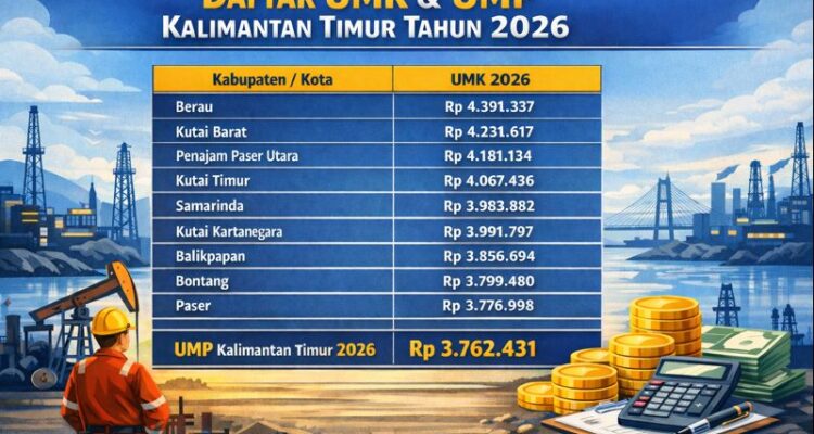 Daftar UMP Kaltim 2026