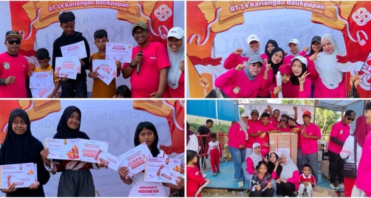 Kegiatan HUT RI ke-81 yang digelar di RT 14 Kelurahan Kariangau, Balikpapan Barat berlangsung meriah.